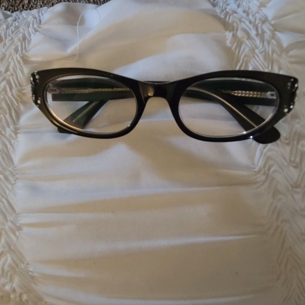 Retro Black Swarovski Cateye Eye Glasses